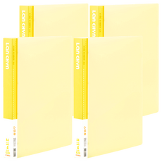 連勤牌文具 Lan CHYn PP 果凍色系1吋圓型夾 A4四孔夾 LC-8004 Y, 黃色, 4本