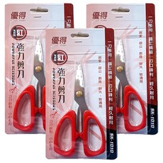 優得紅強力剪刀 小, 3入