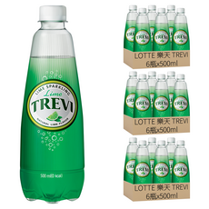 LOTTE 樂天 TREVI Sparkling water 氣泡飲 萊姆口味, 500ml, 18瓶