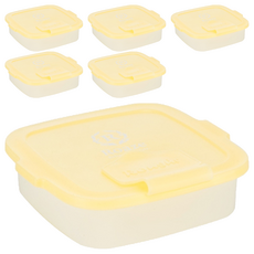 Roaze 柔仕 乾濕兩用巾矽膠抽取盒, 附乾濕兩用嬰兒紗布毛巾, 雙重鎖水結構, 食品容器材質, 快速抽取孔, 透明盒體, 黃色, 6個