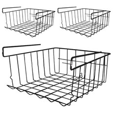 小麥購物 隔板下吊掛籃置物架 L2922, 黑色, 3個