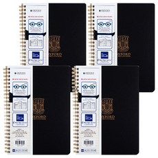 OXFORD PP可撕式左翻線圈橫線筆記本 A5 80頁 2入組, 黑色, 4個