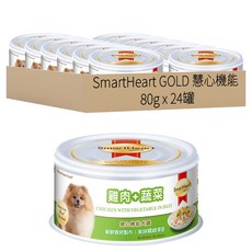 SmartHeart GOLD 慧心機能 成犬 犬罐, 雞肉 + 蔬菜, 80g, 24罐