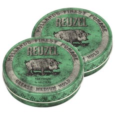 REUZEL 綠豬中強髮油 Green Pomade Grease, 113g, 2罐