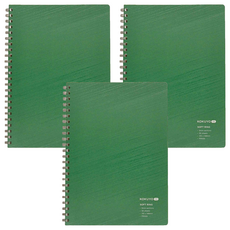 KOKUYO 國譽 ME 軟線圈 A5 方格筆記本, 5mm方格, 50枚, 蔥綠, 3本