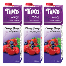 Tipco 100%櫻桃莓果綜合果汁, 1L, 3瓶