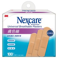 3M Nexcare OK繃 膚色繃帶 未滅菌 1.9*7.2cm, 100片, 1盒