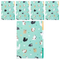 日本 MIDORI 3層資料夾 A4, 貓咪(35479), 5個