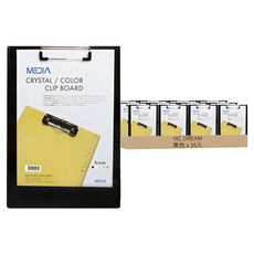 MEDIA 水晶彩色板夾, 黑色, 16入