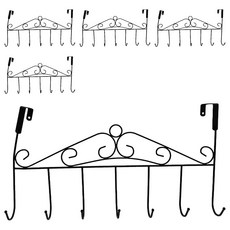 TRENY 經典門後掛勾 雙掛勾, 黑色, 5個