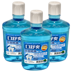 SHITEH 西德 口舒爽 全效修護漱口水, 無酒精配方, 含甘草萃取, 600ml, 3瓶