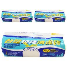 台塑 拉繩清潔袋, 超特大 125L, 15個入, 業務經濟包, 單張抽取式, 3包
