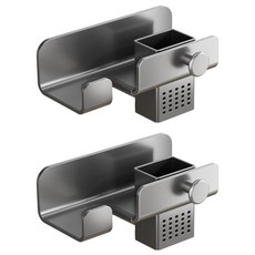 吹風機架 多功能吹風機架 加厚碳鋼材質, 黑色, 2個