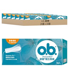 o.b. 歐碧 衛生棉條, 量多夜安型, 16個, 24盒