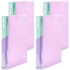 Lan CHYn 連勤牌文具 PE PP 圓型夾 馬卡色系三孔1" LC-6003, 紫色, 4個