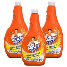 Mr Muscle 威猛先生 廚房清潔劑重裝瓶補充裝 超強效 溶油No.1，輕鬆去垢，無需用力刷，除菌, 500g, 3瓶