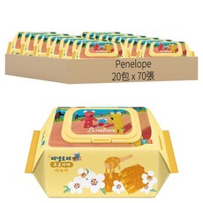 Penelope 麥蘆卡蜂蜜款嬰兒濕紙巾, 70張, 20包, 33g