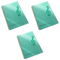 日誌 音樂筆記本 A4, 高音譜號 綠色, 3個