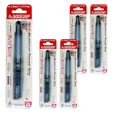 NT Cutter 美工刀 鋁壓鑄手柄, A300GRP, 5個