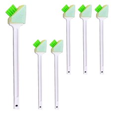 mameita 隙縫溝槽清潔刷 Set 日本製造 ABS樹脂/聚氨酯泡沫/尼龍材質 長約15.3/2.5cm, 白色 + 綠色, 6支