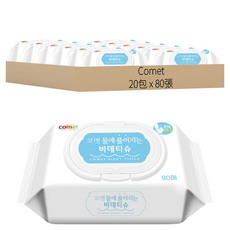 Comet 水溶性濕廁紙, 80張, 20包
