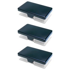 潔適康 隨身盒, 無毒環保 PC 塑鋼材質, 時尚精緻, 造型小巧好帶, 直角扣開蓋設計, 深海藍, 3個