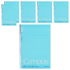 KOKUYO Campus 點線筆記本 A5, 條列式筆記, 100%日本製, 藍色, 6本