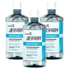 Smiling 百齡 護牙周到漱口水 長效清新, 750ml, 3瓶