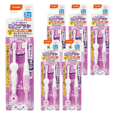 Combi 康貝 Teteo第二階刷牙訓練器 6-8顆牙適用, 白色 + 粉色, 2支, 6組