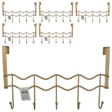 波浪門板勾5勾, 金色, 6個