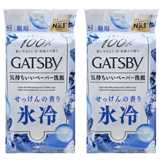 GATSBy 潔面濕紙巾 超值包 沁涼皂香, 42張, 2個