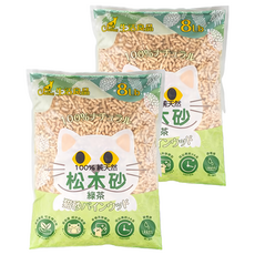 Catfeet 崩解型天然松木貓砂 低敏無塵 超強吸收力, 綠茶, 3.63kg, 2袋