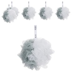 魔縐 極緻沐浴球, 6個, 1個裝, 灰色 + 白色