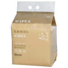 妍淨 乾濕巾, 厚實布料設計, 可對折使用, 多用途設計, 400抽, 平面款, 1件