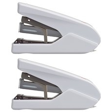 MAX 美克司 POWER FLAT 釘書機 HD-10DFL, 好抓握設計, 一次可釘26張影印紙, 尾端設有拔釘器, 大容量針槽可裝填100支釘書針, 白色, 2個