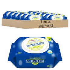 Tamsaa 濕式衛生紙 觸感舒適棉柔 保濕精華 滋潤肌膚 溫和清潔 不刺激肌膚 居家外出皆適用, 1包, 20包