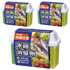 依必朗簡單任務冰箱專用消臭劑，雙重除臭功效，綠茶+檸檬, 150g, 3個