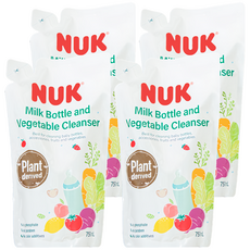 NUK 植萃奶瓶蔬果清潔液 補充包 750ml*4包