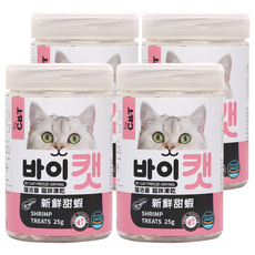by CAT 喵洽普 貓咪凍乾零食, 新鮮甜蝦, 25g, 4罐