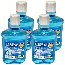 SHITEH 西德 口舒爽 全效修護漱口水, 無酒精配方, 含甘草萃取, 600ml, 4瓶