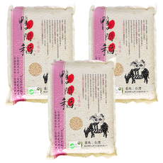 鴨間稻 有機胚芽糙米 台灣產, 3包, 3kg, CNS三等