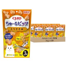 INABA CIAO 啾嚕迷你肉泥夾心卷 (雞肉) 12g*3入, 使用食品級原料, 不含防腐劑, 料多味美, 真材實料, 口感豐富, 36g, 6袋