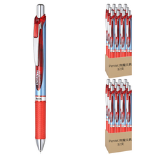 Pentel飛龍文具 耐水極速鋼珠筆BLP75-BX 0.5mm速乾耐水鋼珠筆 書寫流暢 辦公學習必備, 紅色, 24支