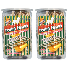 Boneplus 綜合雙色潔牙軟笛酥, 替代生皮, 促進牙齒健康, 500g, 2罐