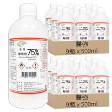 醫強 75% 酒精液補充瓶 C310, 500ml, 18瓶