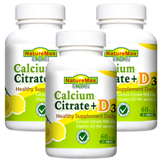 NatureMax 家倍健 Calcium Citrate+ D3, 好吸收 輕鬆補鈣, 60顆, 3罐
