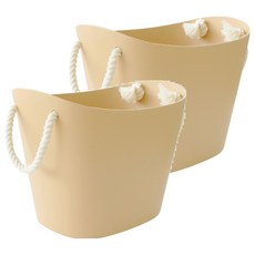 Hachiman Kasei 八幡化成 棉繩收納籃, 奶茶色, 2個