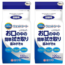 白十字 口腔清潔濕巾 替換裝 100片, 2包