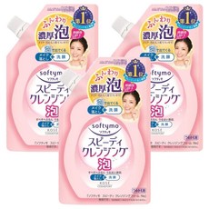 KOSE 高絲 softymo 絲芙蒂 泡沫瞬淨卸粧洗顏慕絲補充包 卸妝洗臉一次完成, 3包, 170ml