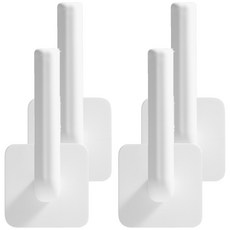 iSFun 日式L型多功能壁貼滾筒紙巾收納架, 4個, 白色